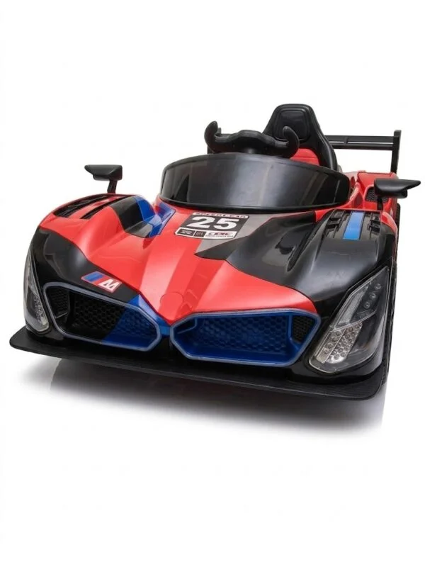 Kids Electric Sports Ride-On Car with LED Lights, Steering Wheel and Realistic Racing Design – Battery Powered Toy Car thumbnail 2