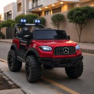 Kids Electric Off-Road Ride-On Jeep with LED Lights, Powerful Wheels and Steering Control – Battery Powered Toy Car