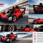 Kids Electric Sports Ride-On Car with LED Lights, Steering Wheel and Realistic Racing Design – Battery Powered Toy Car