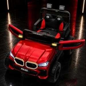 Kids Electric Ride-On Police Jeep with LED Lights, Realistic Design, Steering Wheel and Powerful Wheels – Battery Powered Toy Car thumbnail 2