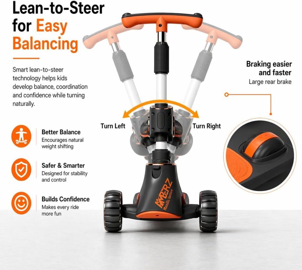 2-in-1 Kids Scooter & Seater – Adjustable Ride-On Scooter black thumbnail 3