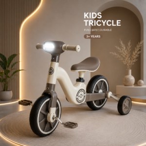 Kids Tricycle with Front Light for Boys & Girls – 3+ Years | Safe, Durable & Pedal Powered Ride-On Toy