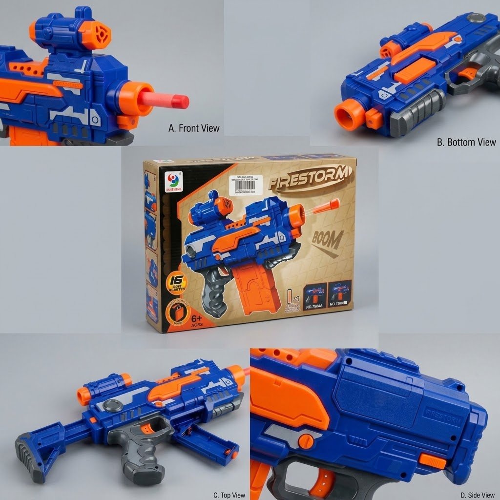 Fire Storm Soft Dart Blaster – 16-Dart Kids Toy Gun with Soft Foam Darts for Indoor & Outdoor Play thumbnail 4