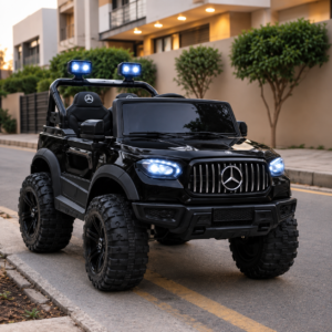 Kids Electric Off-Road Ride-On Jeep with LED Lights, Dual Seats, Safety Belts and Rugged Wheels – Battery Powered Toy Car