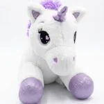 Large White Unicorn Plush Toy with Purple Details – Soft and Cuddly Stuffed Animal thumbnail 2