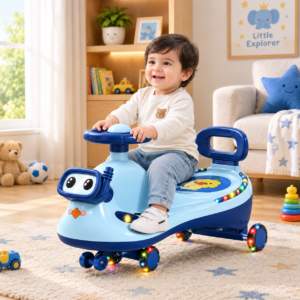 Kids Ride-On Push Car Toy with Steering Wheel, LED Lights and Interactive Design – Baby Toddler Push Ride-On Vehicle