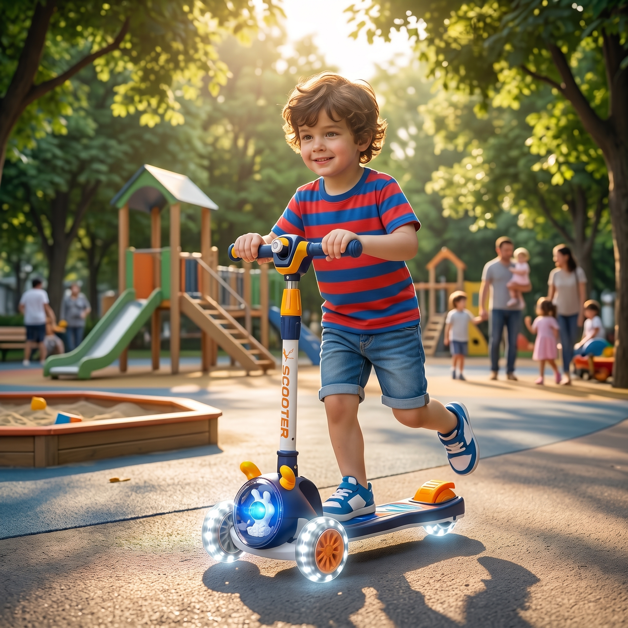 Heavy Duty Blue Kids Kick Scooter with Mat Fiber – Gifto Baby World