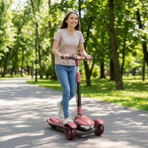 Heavy Duty Burgundy Kids Kick Scooter with Bluetooth – Gifto Baby World