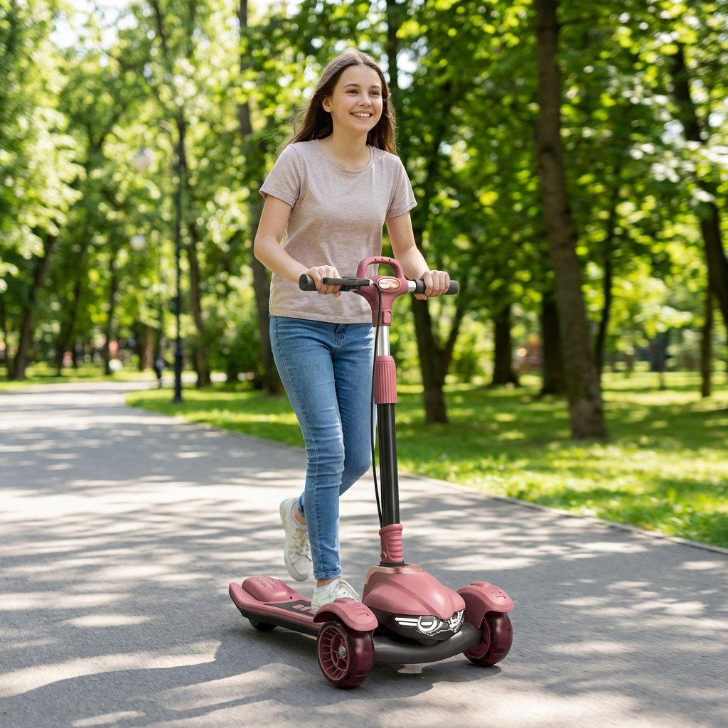 Heavy Duty Burgundy Kids Kick Scooter with Bluetooth – Gifto Baby World