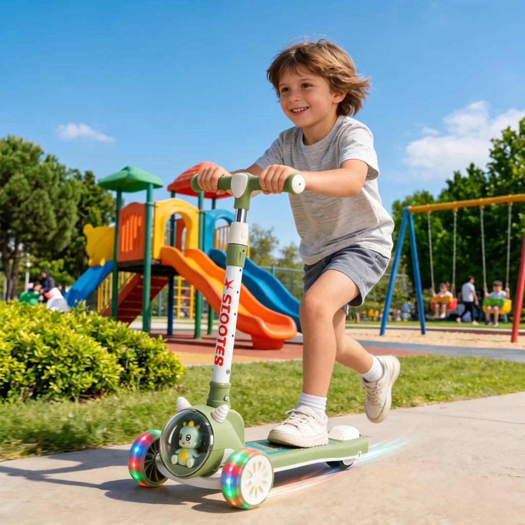 Kids Kick Green Scooter with Mat Fiber – Gifto Baby World