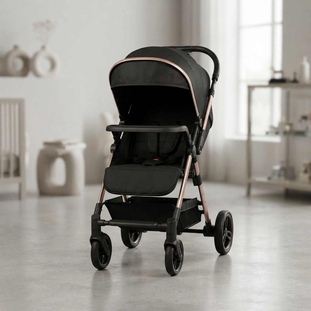 Black and Rose Gold Baby Stroller – Gifto Baby World (GBW-0-0-0)